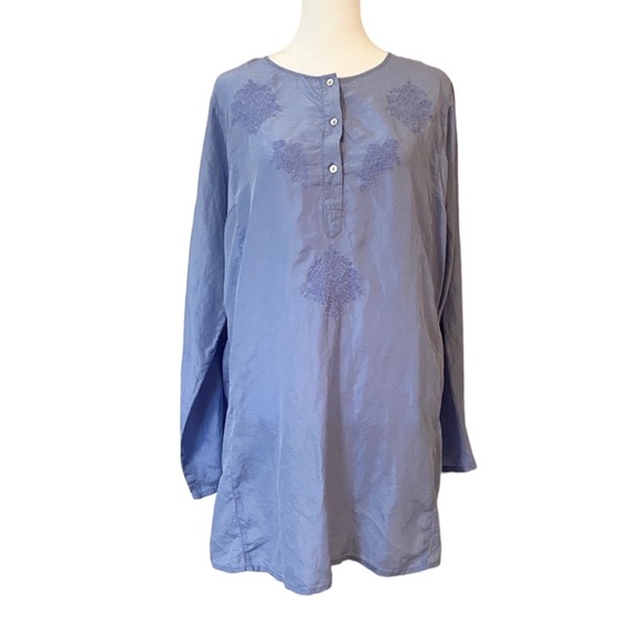 Victoria's Secret Embroidery Silk Tunic Blouse - Sz XL - Picture 2 of 12
